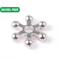 Snowflake Spacer Beads - Silver Tone